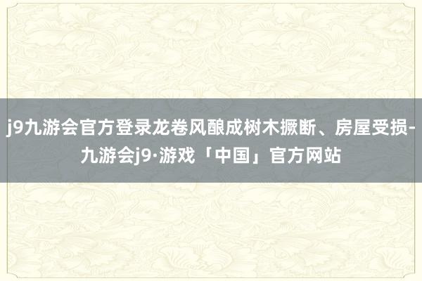 j9九游会官方登录龙卷风酿成树木撅断、房屋受损-九游会j9·游戏「中国」官方网站