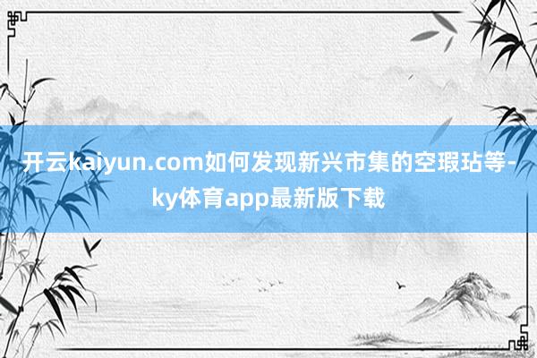 开云kaiyun.com如何发现新兴市集的空瑕玷等-ky体育app最新版下载