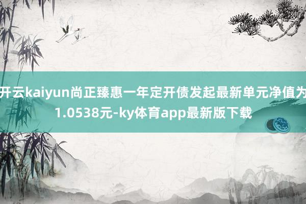 开云kaiyun尚正臻惠一年定开债发起最新单元净值为1.0538元-ky体育app最新版下载